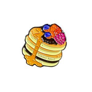 Pancakes Lapel Pin Lite Fluffy Flap Jacks Berries Breakfast Badge Brooch Jewelry